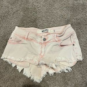 Brandy Melville low rise denim shorts - light pink